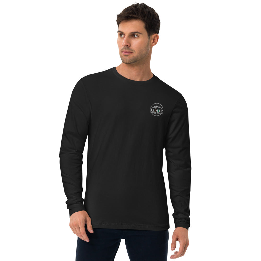 Men’s Embroidered Long Sleeve Fitted Crew